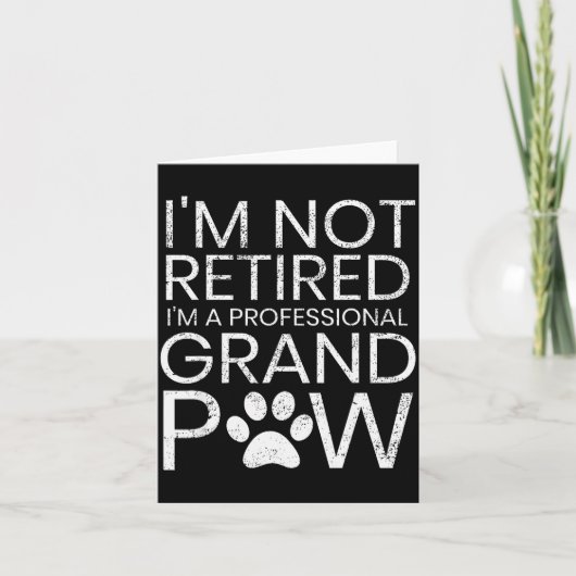 Grand Paw Shirt Retired Professional Grandpaw Funn Kaart (Voorkant)