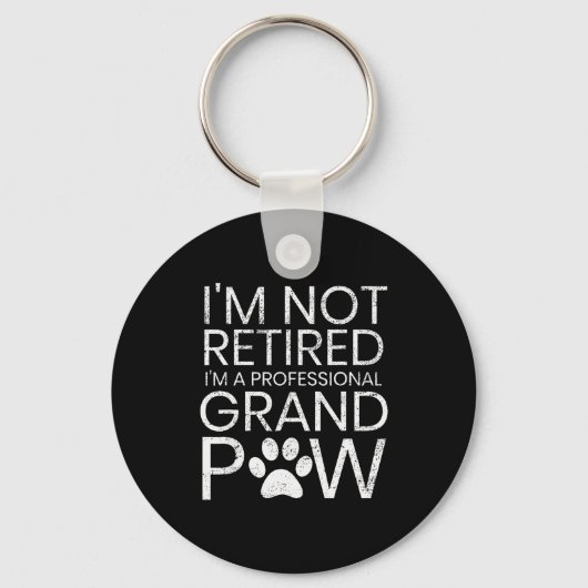 Grand Paw Shirt Retired Professional Grandpaw Funn Sleutelhanger (Voorkant)