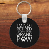 Grand Paw Shirt Retired Professional Grandpaw Funn Sleutelhanger (Voorkant)
