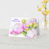 Grand Peony - happy moederdag Kaart (Gele Bloem)