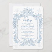Grand Periwinkle Baroque Filigree Baby shower Kaart (Voorkant)