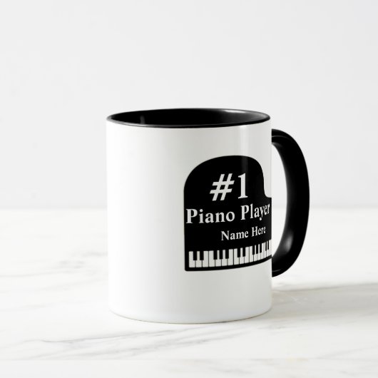Grand Piano # 1 Piano Player met naam Pianist Mok (Voorkant rechts)