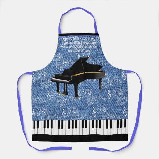 GRAND PIANO All-Over Print Apron Schort (Voorkant)
