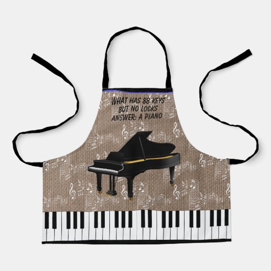 GRAND PIANO All-Over Print Apron Schort (Voorkant)