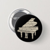 Grand Piano and Music Notes Button (Voorkant /achterkant)