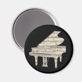 Grand Piano and Music Notes Magneet (Voorkant / Achterkant)