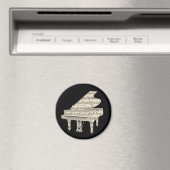 Grand Piano and Music Notes Magneet (Insitu (Vaatwasser))