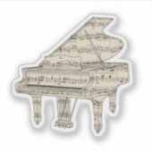 Grand Piano and Music Notes Sticker (Voorkant)