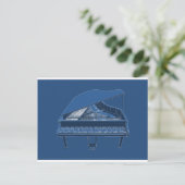 Grand Piano: Blauwdruk verven: Briefkaart (Staand voorkant)