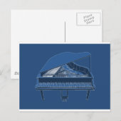 Grand Piano: Blauwdruk verven: Briefkaart (Voorkant / Achterkant)