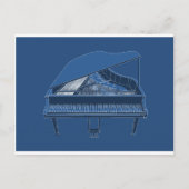 Grand Piano: Blauwdruk verven: Briefkaart (Voorkant)