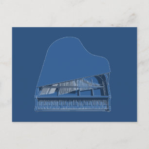 Grand Piano: Blauwdruk verven: Briefkaart