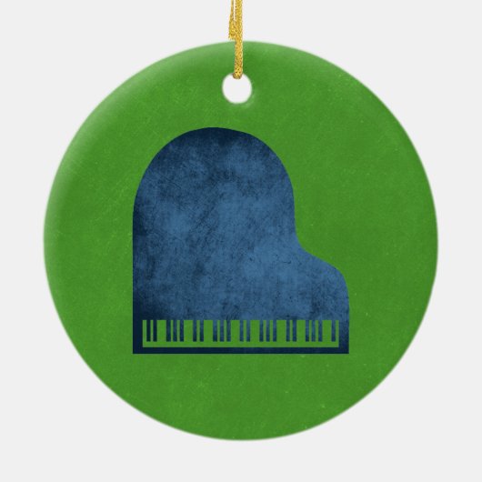 Grand Piano Blues Keramisch Ornament (Achterkant)