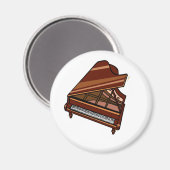 Grand Piano Brown Bird's Eye Uitzicht Magneet (Voorkant / Achterkant)
