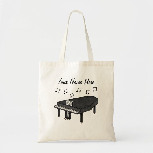 Grand Piano Custom Canvas tas Pianist Musician Gif (Voorkant)