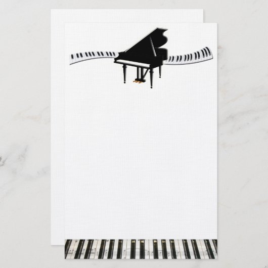Grand Piano en Keyboard Briefpapier (Voorkant / Achterkant)