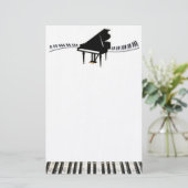 Grand Piano en Keyboard Briefpapier (Staand voorkant)