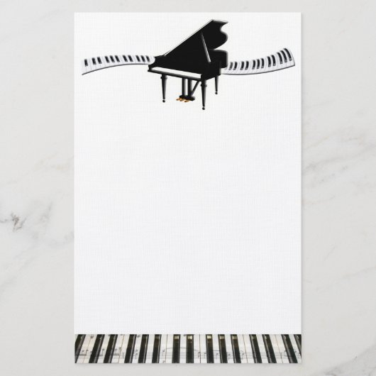 Grand Piano en Keyboard Briefpapier (Voorkant)