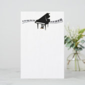 Grand Piano en Keyboard Briefpapier (Staand voorkant)