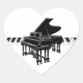 Grand Piano en Keyboard Hart Sticker (Voorkant)