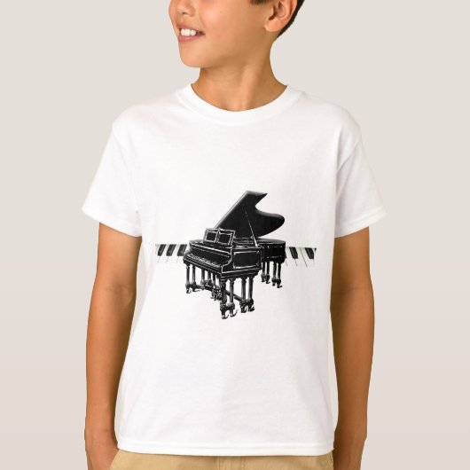 Grand Piano en Keyboard T-shirt (Voorkant)