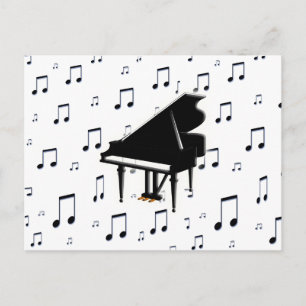 Grand Piano en Muzieknoten Briefkaart