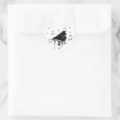 Grand Piano en Muzieknoten Hart Sticker (Tas)