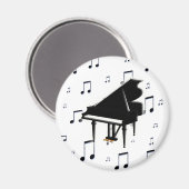 Grand Piano en Muzieknoten Magneet (Voorkant / Achterkant)