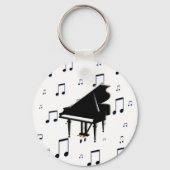 Grand Piano en Muzieknoten Sleutelhanger (Voorkant)
