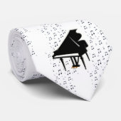 Grand Piano en Muzieknoten Stropdas (Opgerold)