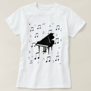 Grand Piano en Muzieknoten T-shirt