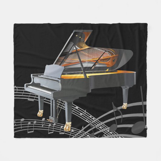 Grand Piano Fleece Blanket Deken (Voorkant (Horizontaal))