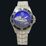 Grand Piano Gepersonaliseerd Monogram Gift Watch Horloge<br><div class="desc">Om je te personaliseren / aanpassen met de initialen / naam van de pianist, kies je een ideaal lettertype, letterkleur of verwijder het indien niet nodig. Verkrijgbaar in vele verschillende stijlen & kleuren.</div>