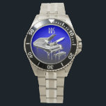 Grand Piano Gepersonaliseerd Monogram Gift Watch Horloge<br><div class="desc">Om je te personaliseren / aanpassen met de initialen / naam van de pianist,  kies je een ideaal lettertype,  letterkleur of verwijder het indien niet nodig. Verkrijgbaar in vele verschillende stijlen & kleuren.</div>