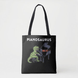 Grand Piano Gift Kinder Pianist Dinosaur Music Pia Tote Bag