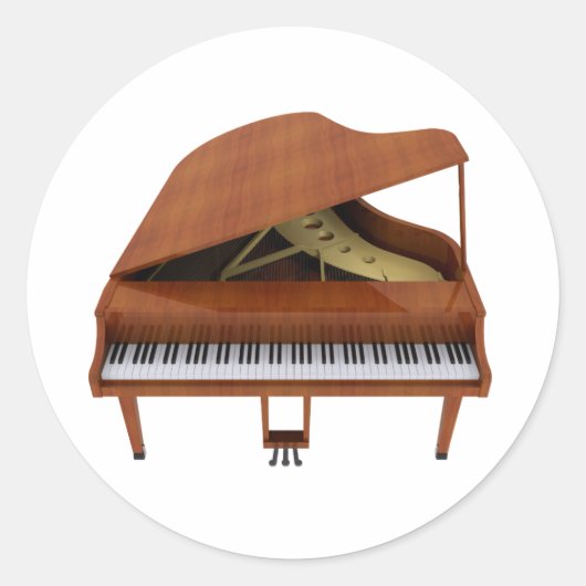 Grand Piano: Houtafwerking: 3D-model: Ronde Sticker (Voorkant)
