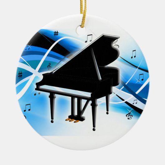 Grand Piano-kerstversiering Keramisch Ornament (Voorkant)
