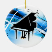 Grand Piano-kerstversiering Keramisch Ornament (Achterkant)