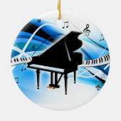 Grand Piano-kerstversiering Keramisch Ornament (Achterkant)