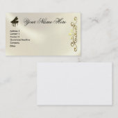 Grand Piano Keyboard Muzieknoten en G-Clef Visitekaartje (Voorkant / Achterkant)