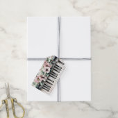 Grand Piano Keys Floral Bouquet Cadeaulabel (Met Touw)