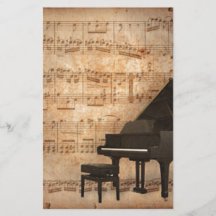 Grand Piano met Muzieknoten Briefpapier