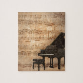 Grand Piano met Muzieknoten Legpuzzel (Verticaal)