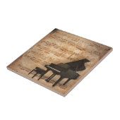 Grand Piano met Muzieknoten Tegeltje (Zijkant)