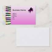 Grand Piano met toetsenbord in roze Visitekaartje (Voorkant / Achterkant)