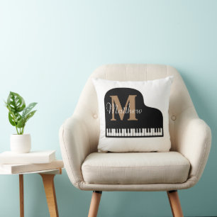 Grand Piano Monogram met naam Pianist Kussen
