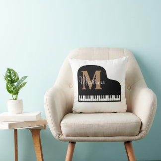 Grand Piano Monogram met naam Pianist Kussen