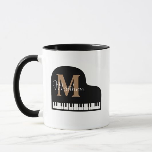 Grand Piano Monogram met naam Pianist Mok (Links)