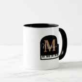 Grand Piano Monogram met naam Pianist Mok (Voorkant rechts)