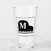 Grand Piano Monogram Pianist Black en White Clas Glas (Voorkant)